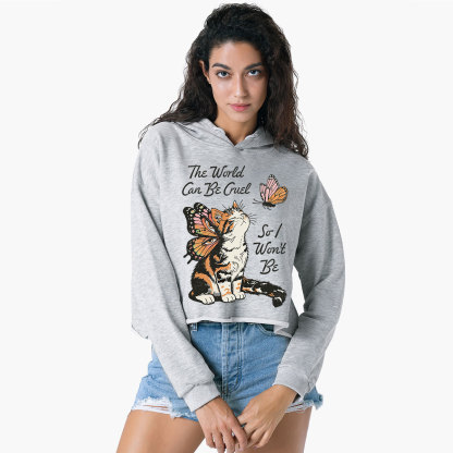 Purplehecate The World Can Be Cruel So I Won't Be Crop Hoodie