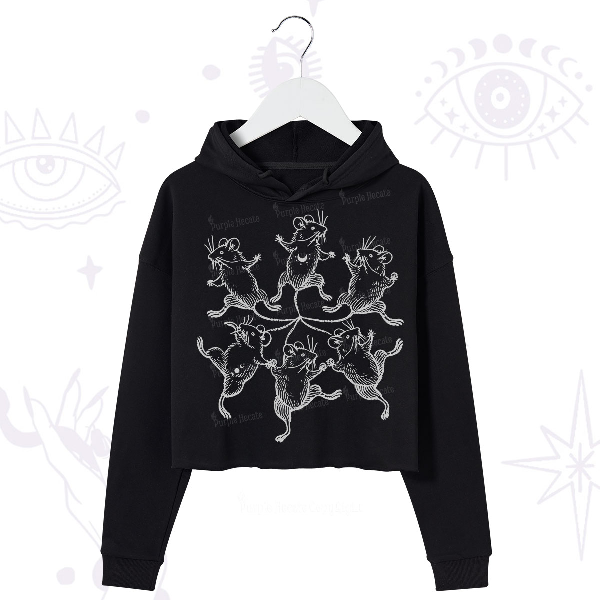 Purplehecate The Midnight Mouse Dance Crop Hoodie