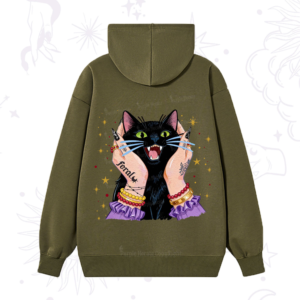 Purplehecate Feral Cat Magic Hoodie