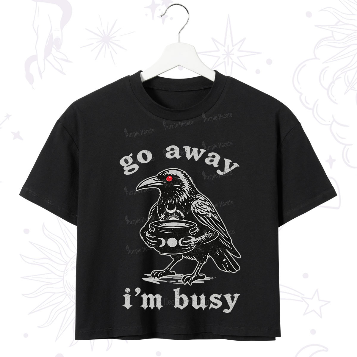 Purplehecate Go Away I'm Busy Crop T-Shirt
