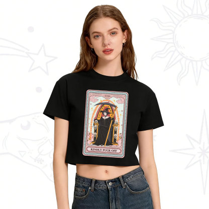 Purplehecate The Kindly Fuck Off Tarot Crop T-Shirt