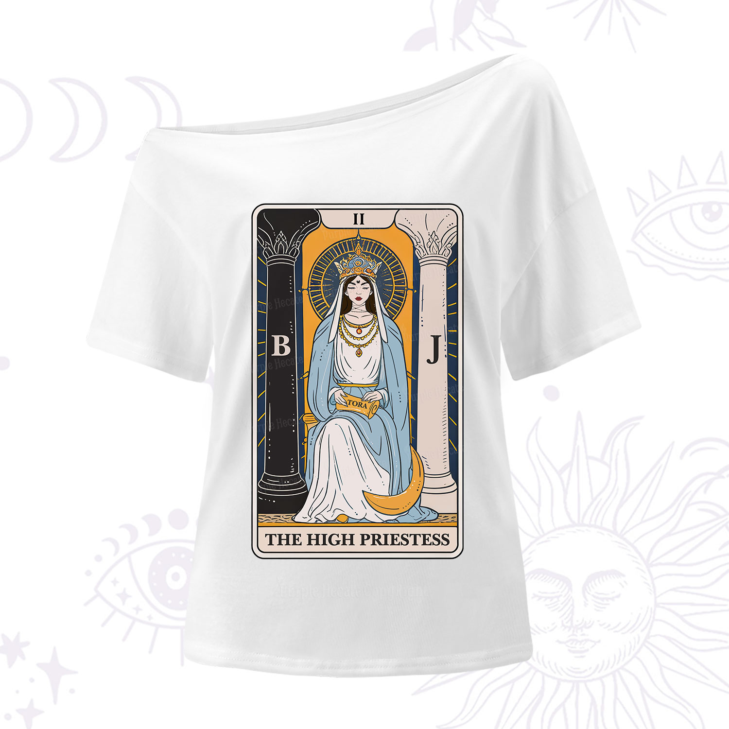 Purplehecate The High Priestess Tarot Card One Shoulder T-Shirt