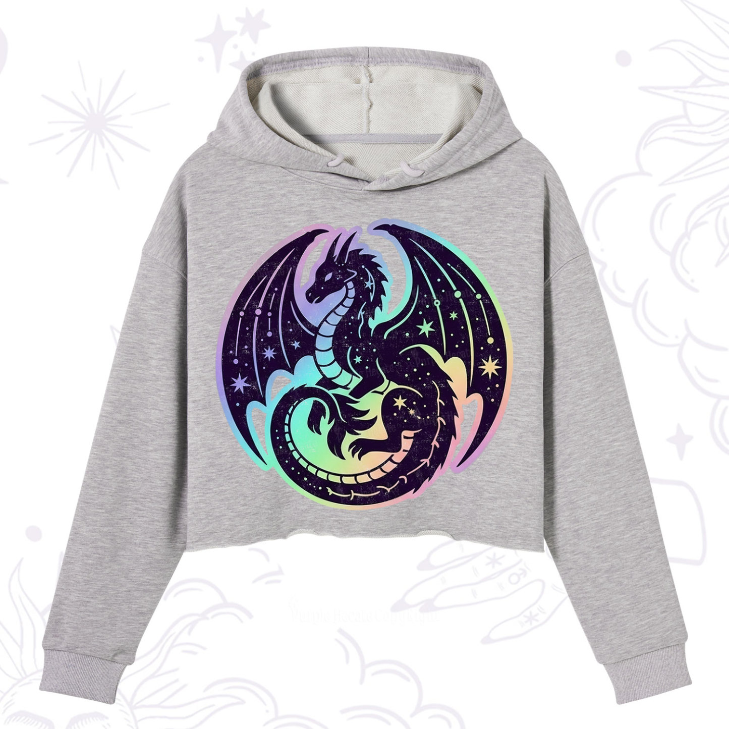Purplehecate Cosmic Dragon Crop Hoodie