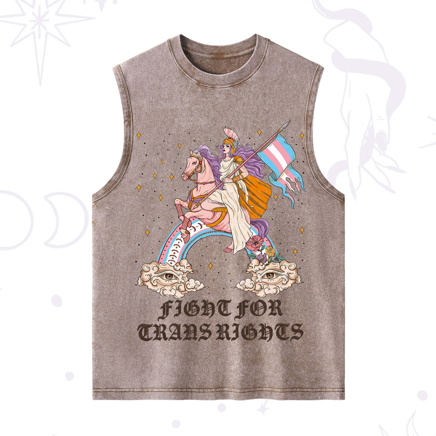 Purplehecate Fight for Trans Rights Knight Washed Tank
