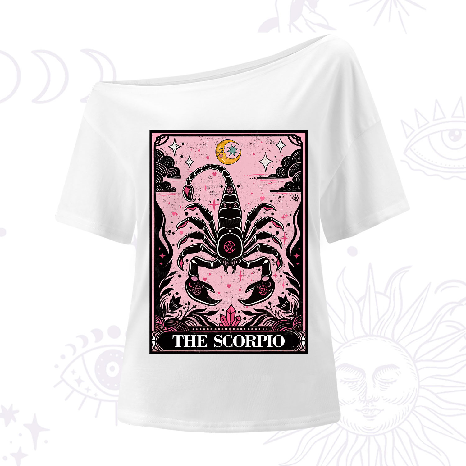 Purplehecate The Scorpio Tarot Zodiac One Shoulder T-Shirt
