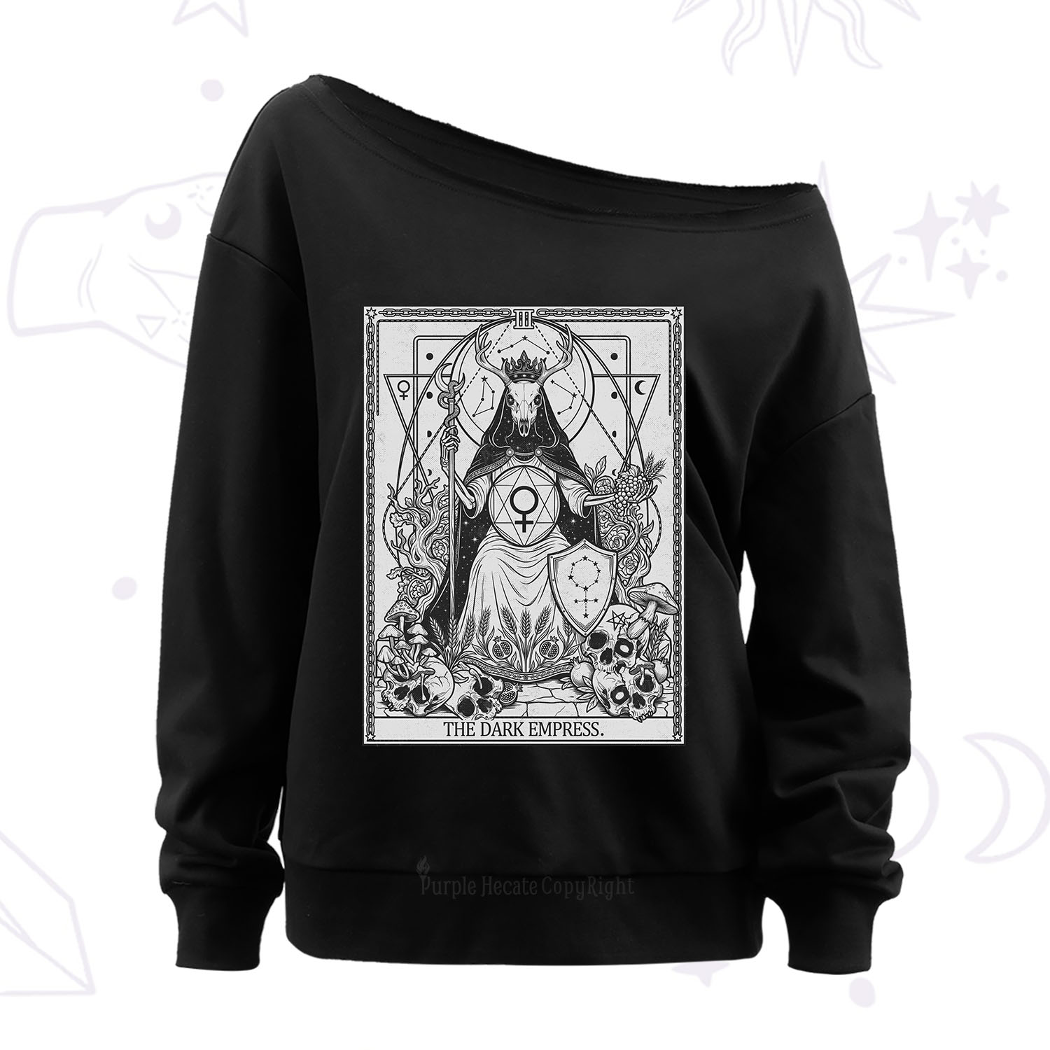 Purplehecate The Dark Empress Off The Shoulder Sweatshirt