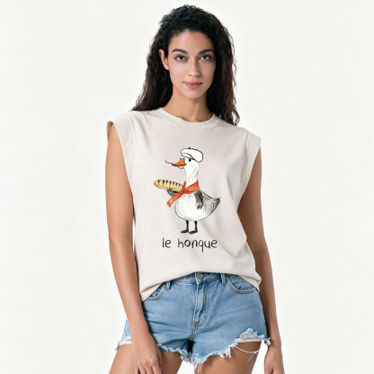 Purplehecate Funny French Goose Vintage Washed Tank