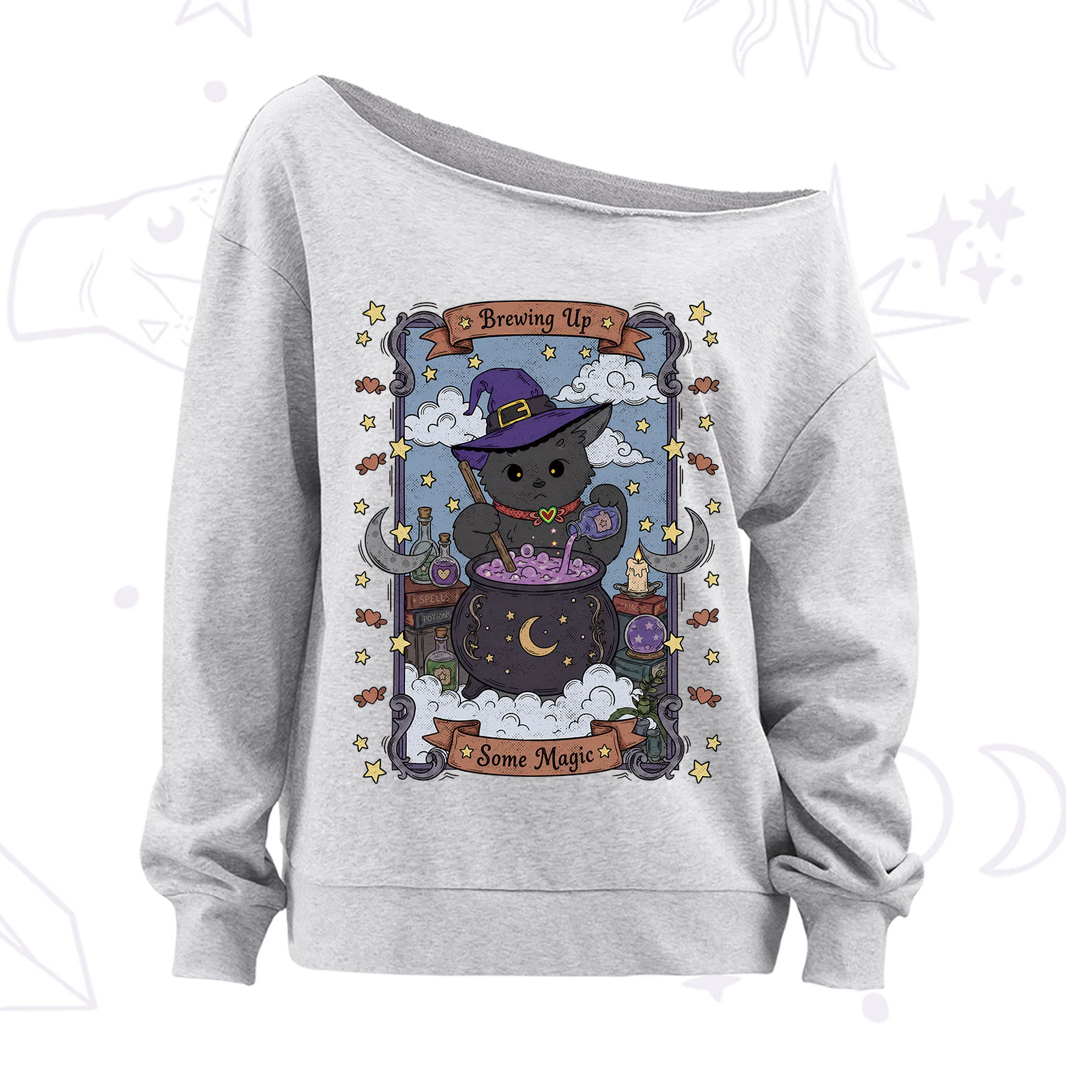 Purplehecate Brewing Up Some Magic Off The Shoulder Sweatshirt