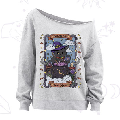 Purplehecate Brewing Up Some Magic Off The Shoulder Sweatshirt