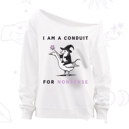 Purplehecate I Am A Conduit For Nonsense Off The Shoulder Sweatshirt