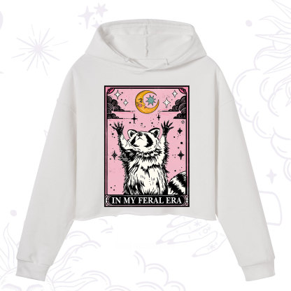 Purplehecate The In My Feral Era Tarot Raccoon Crop Hoodie
