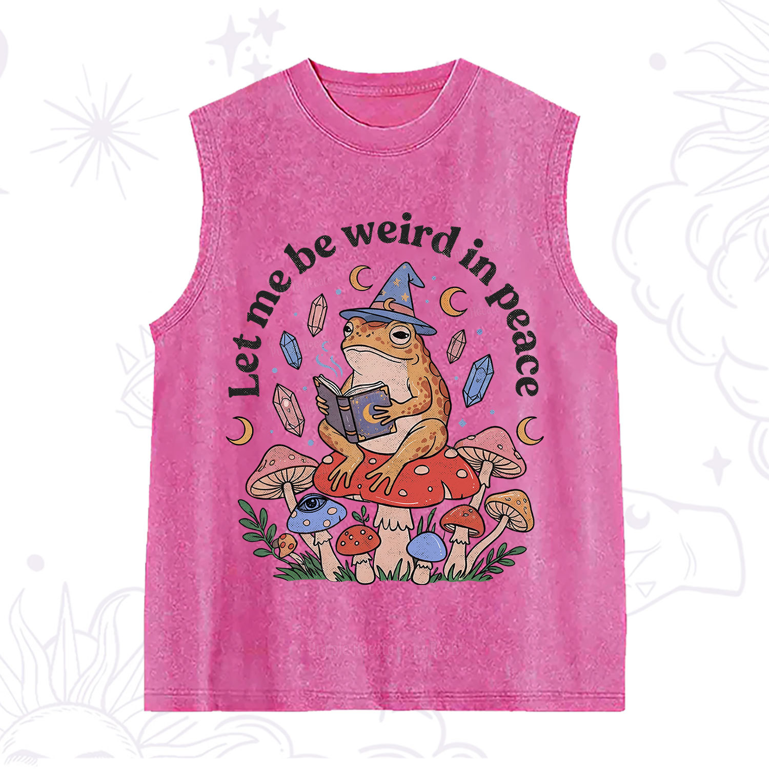 Purplehecate Let Me Be Weird in Peace Frog Washed Tank