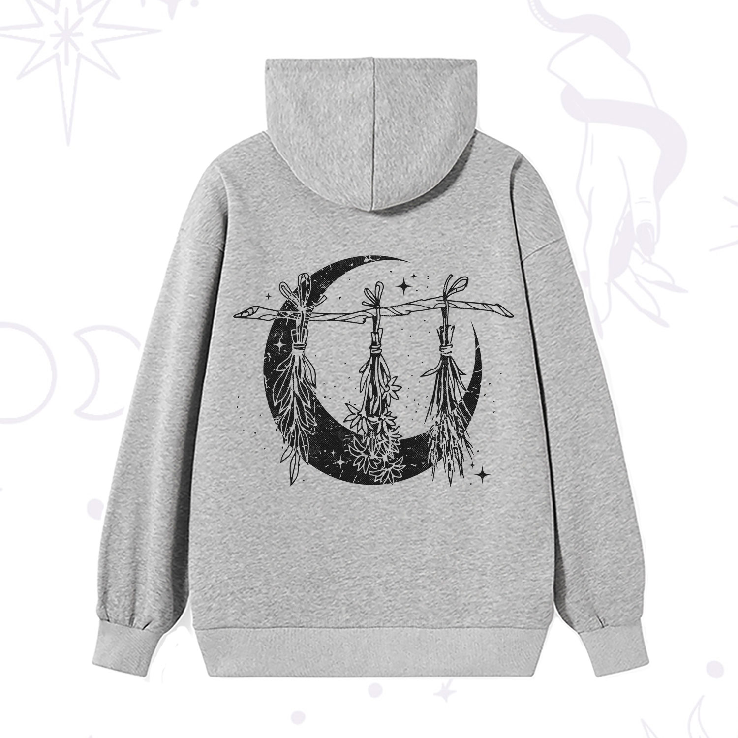 Purplehecate Witchy Moon Herbs Hoodie
