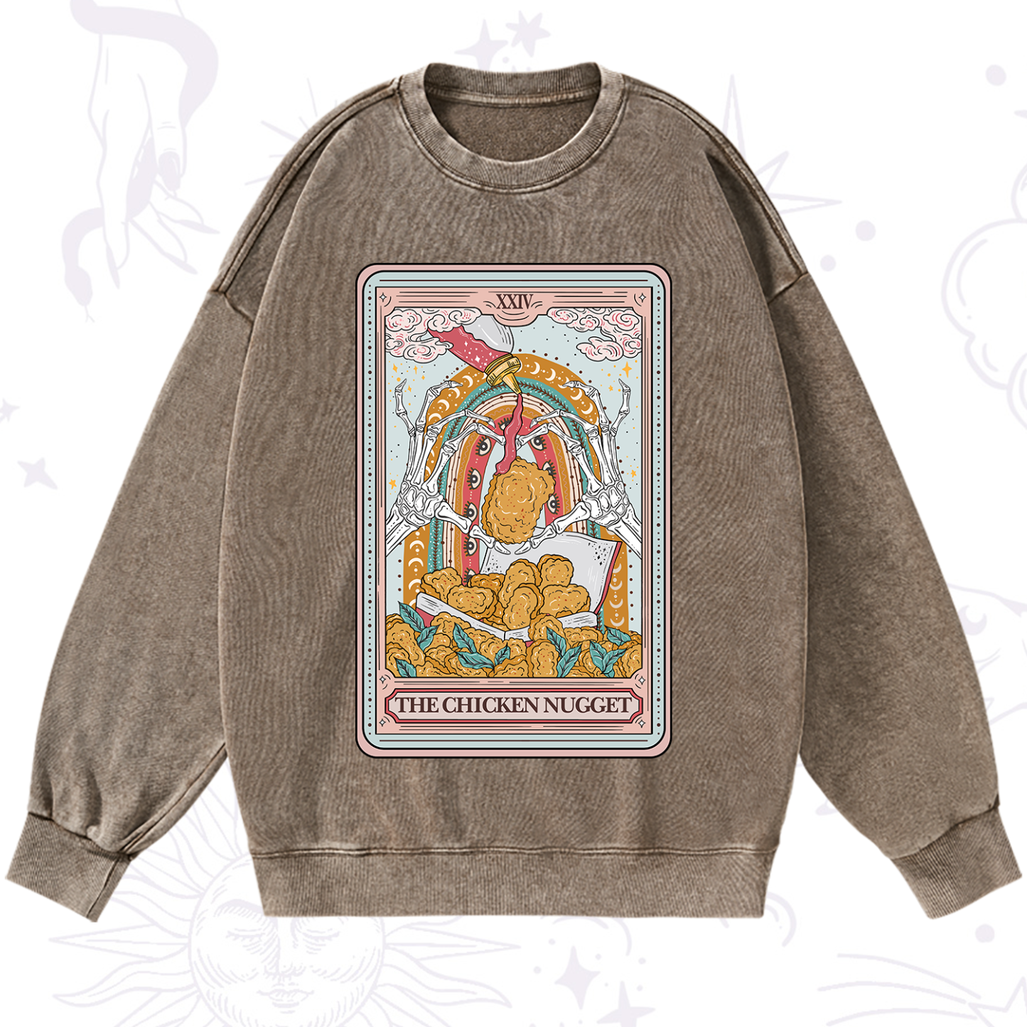Purplehecate The Chicken Nugget Tarot Washed Sweatshirt