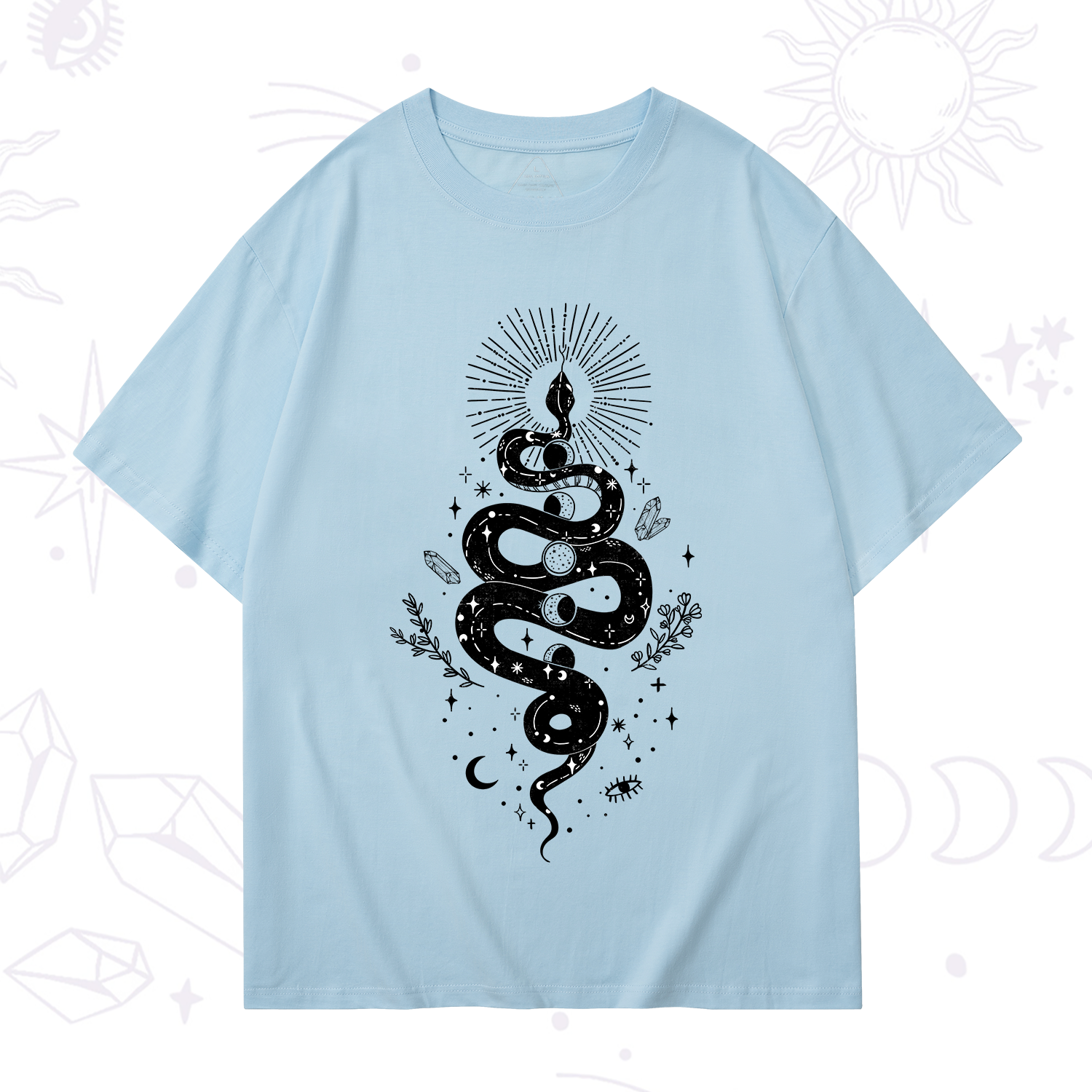 Purplehecate Mystical Moon Phases Snake T-Shirt