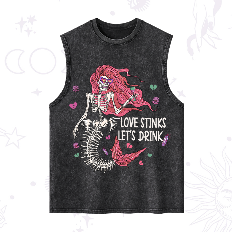 Purplehecate Love Stinks Let's Drink Valentine Washed Tank