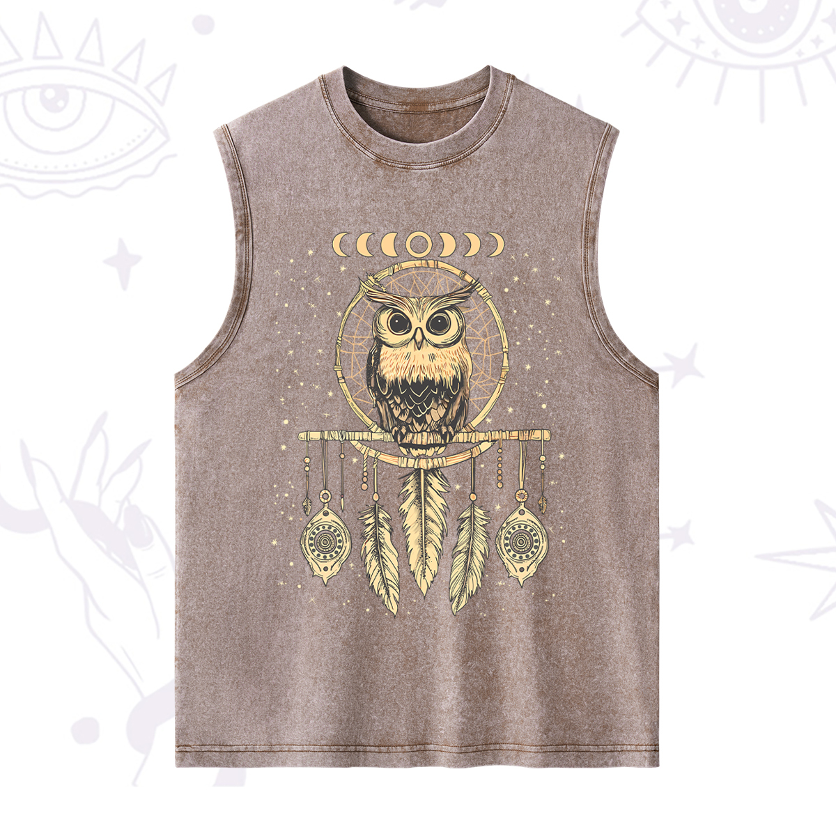 Purplehecate Luna Owl Dream Catcher Washed Tank