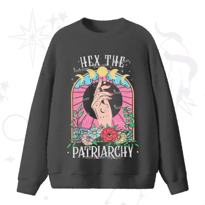Purplehecate Hex The Patriarchy Fuzzy Ugly Sweater