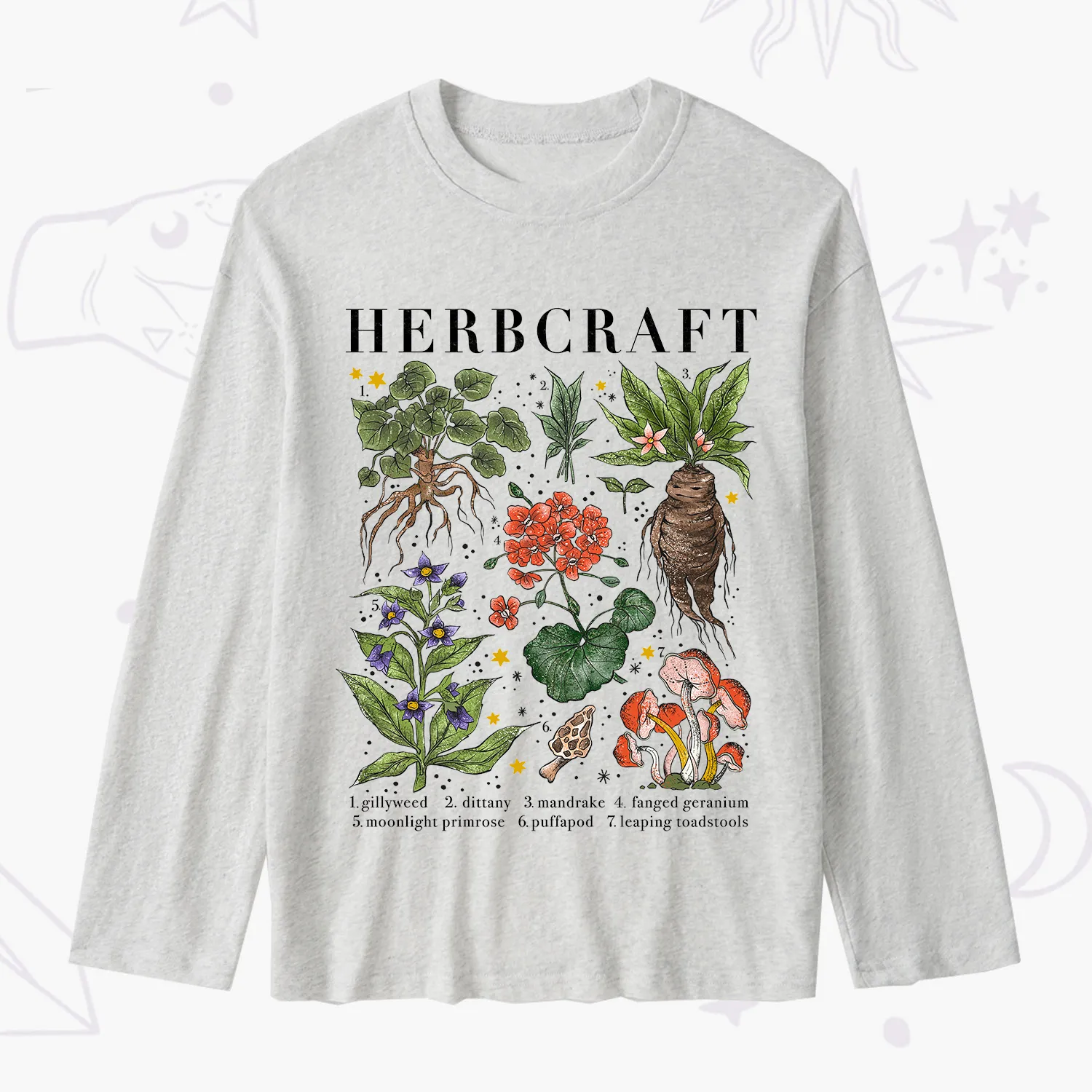 Purplehecate Magical Herbcraft Slub Long Sleeve T-Shirt