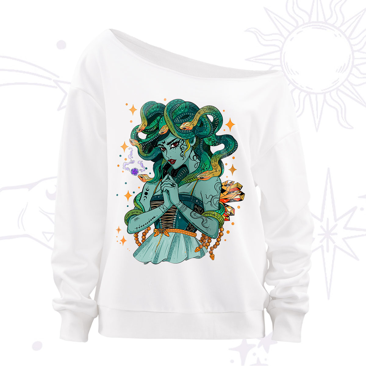 Purplehecate The Gorgon Medusa Off The Shoulder Sweatshirt