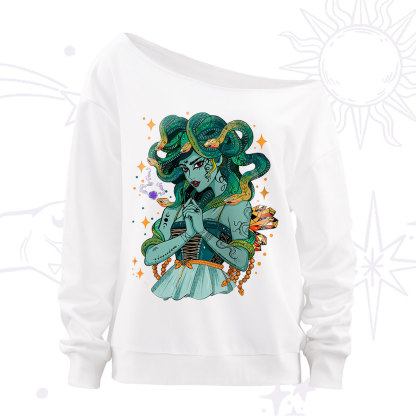 Purplehecate The Gorgon Medusa Off The Shoulder Sweatshirt