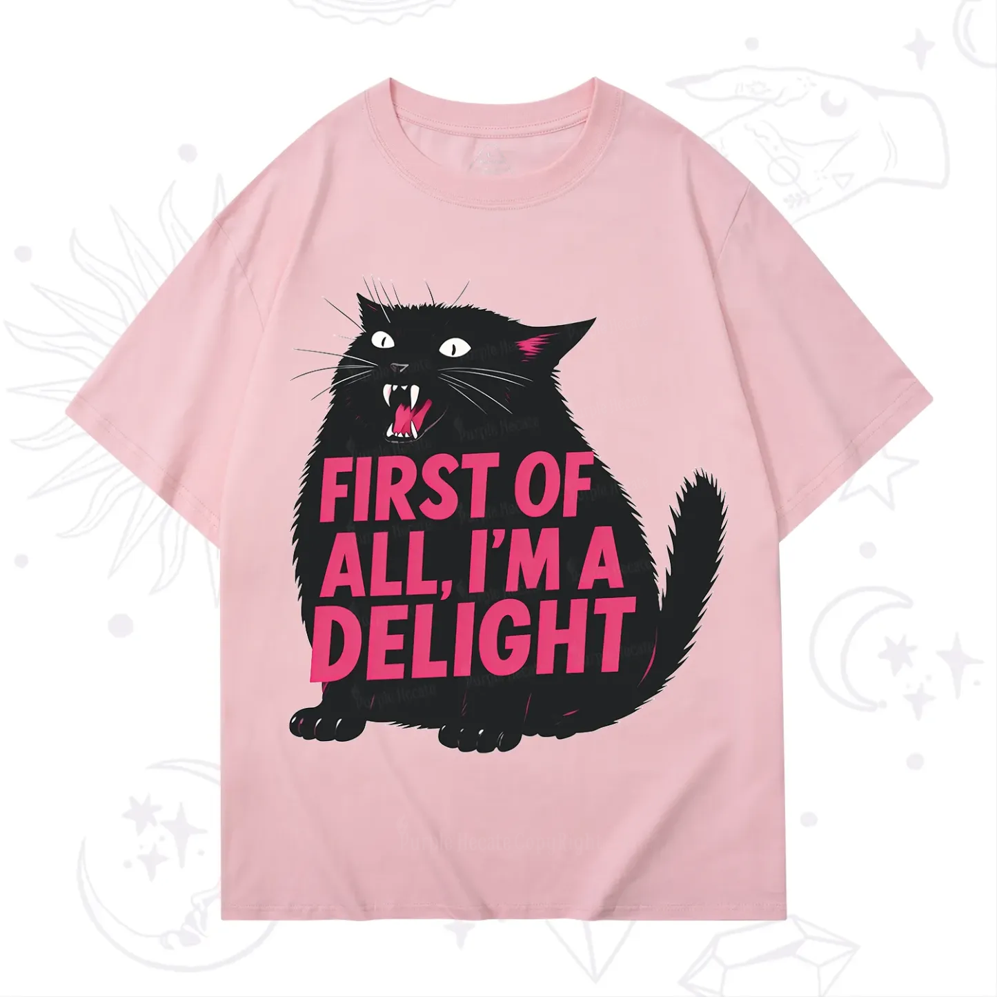 Purplehecate First Of All I'm A Delight Cat T-Shirt