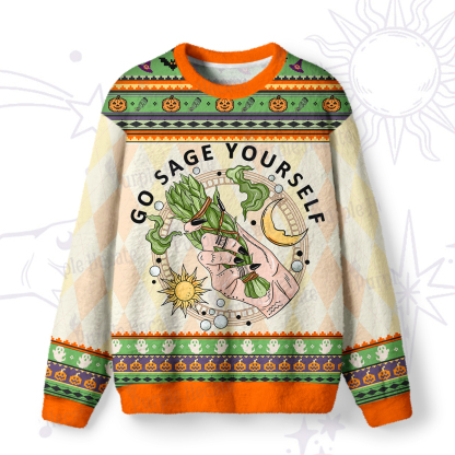 Purplehecate Go Sage Yourself Ugly Halloween Sweatshirts