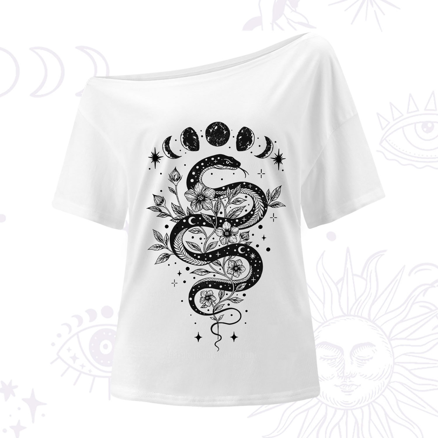Purplehecate Serpent Spell One Shoulder T-Shirt