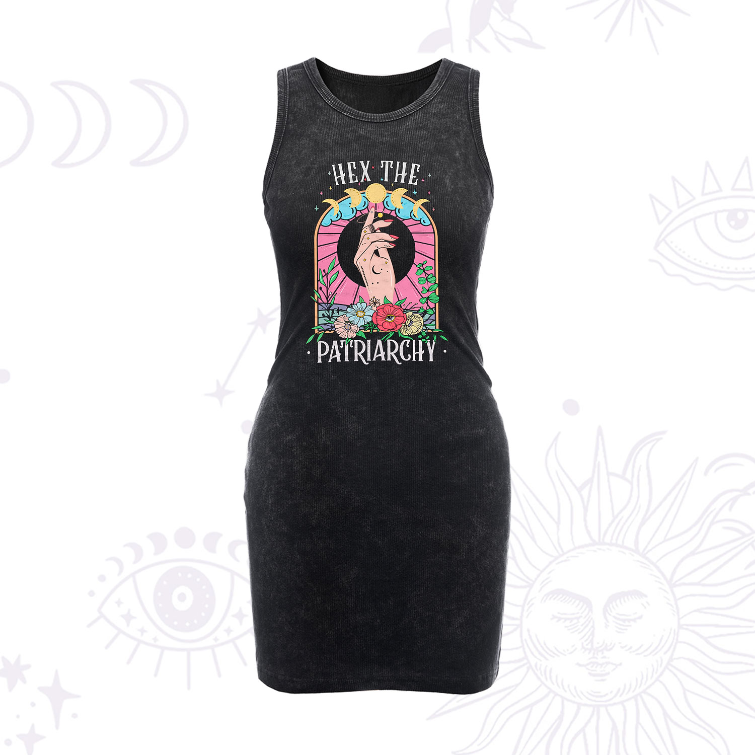 Purplehecate Hex The Patriarchy Vintage Bodycon Tank Dress