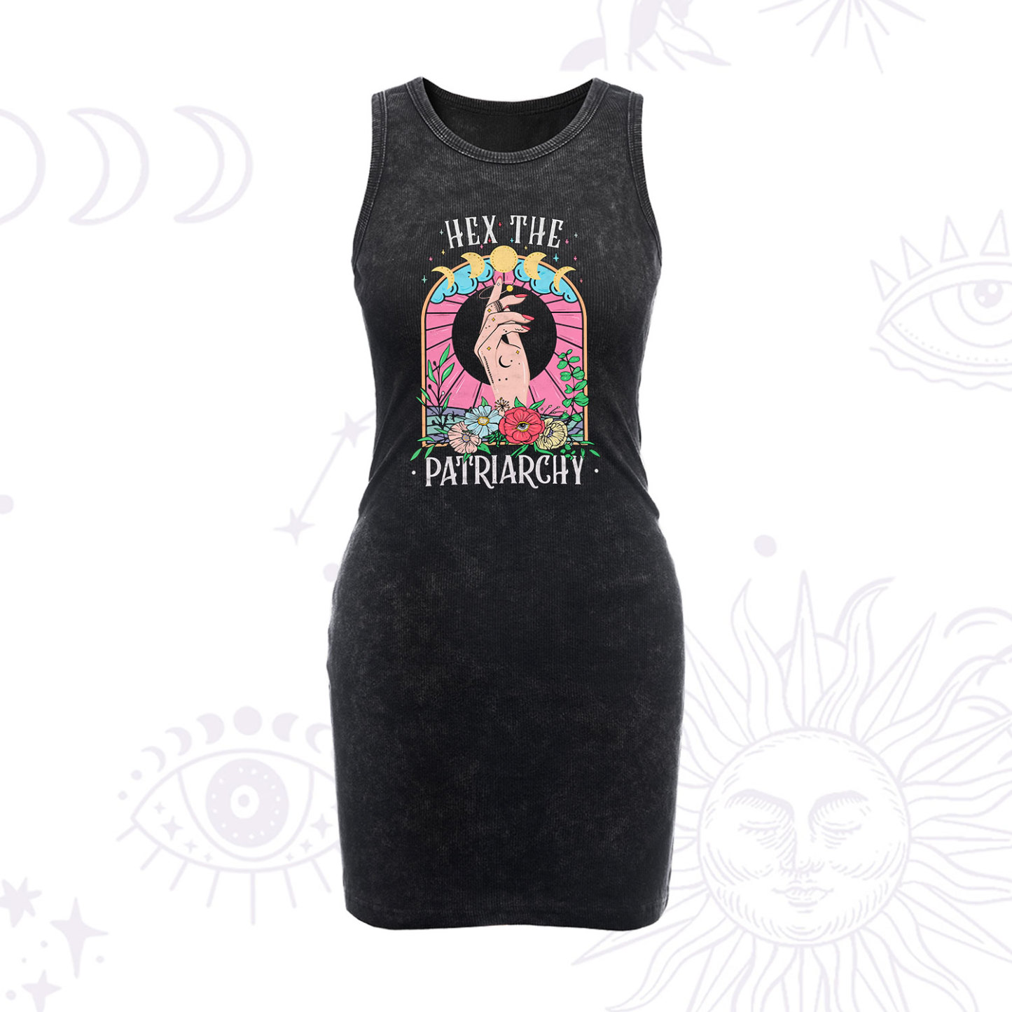 Purplehecate Hex The Patriarchy Vintage Bodycon Tank Dress