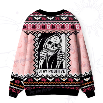 Purplehecate Stay Positive Ugly Cardigan Sweaters
