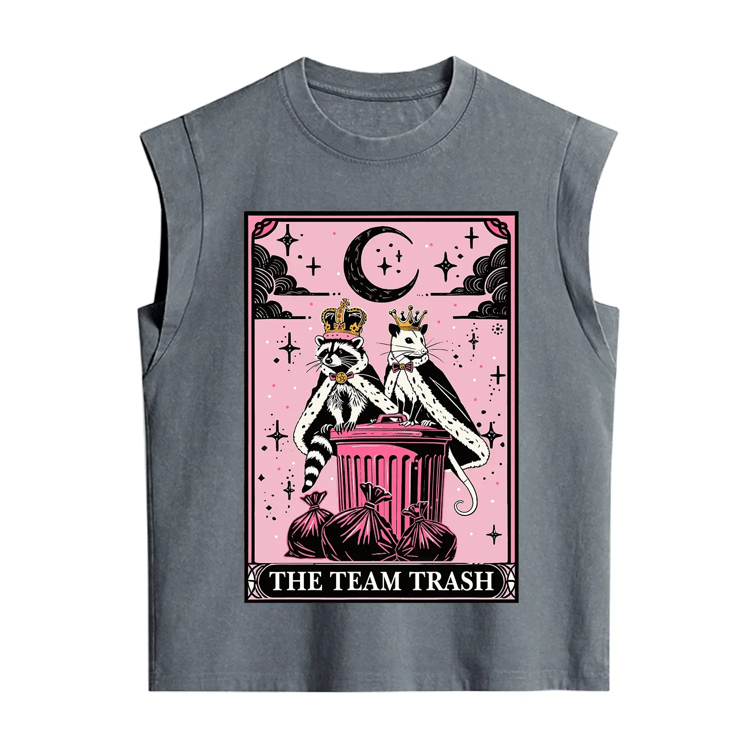 Purplehecate The Trash Kingdom's Tarot Opossum and Raccoon Vintage Washed Tank