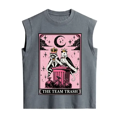 Purplehecate The Trash Kingdom's Tarot Opossum and Raccoon Vintage Washed Tank