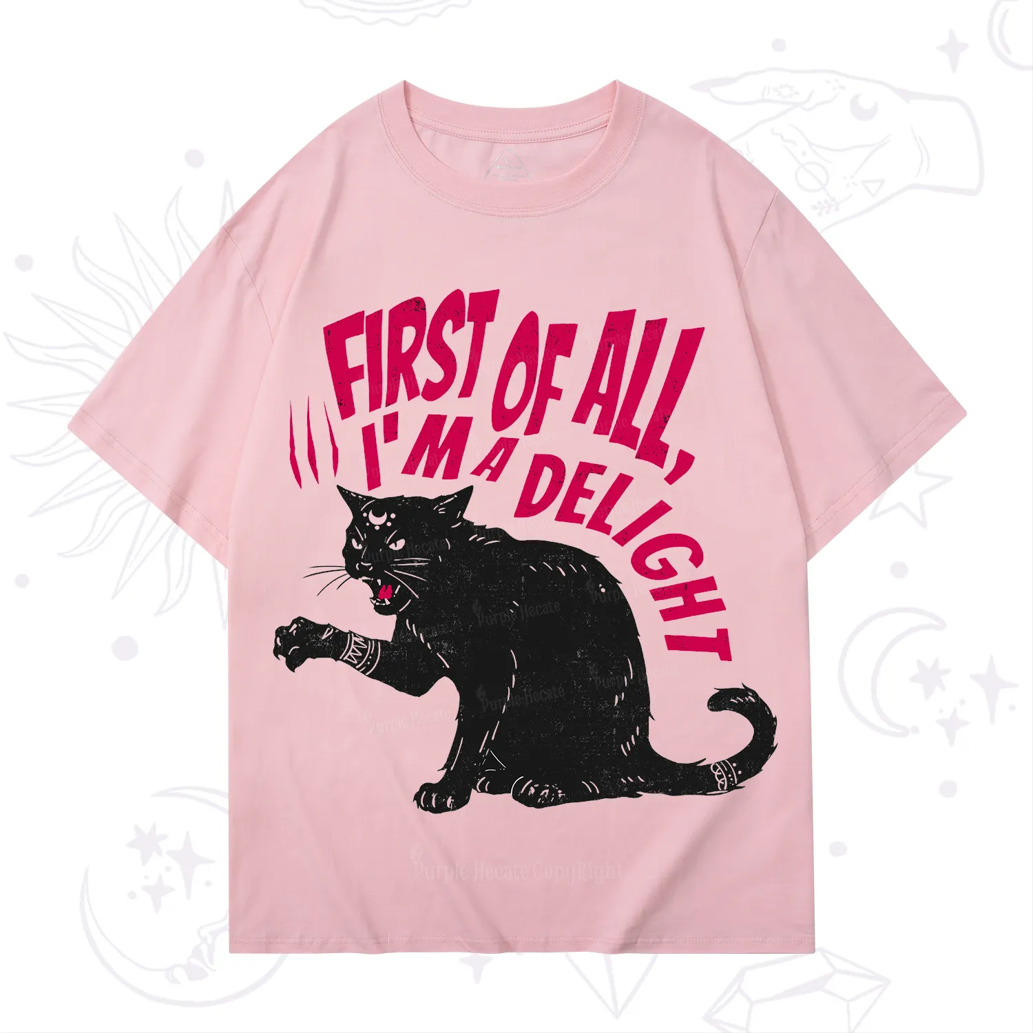 Purplehecate First Of All I'm A Delight Cat T-Shirt