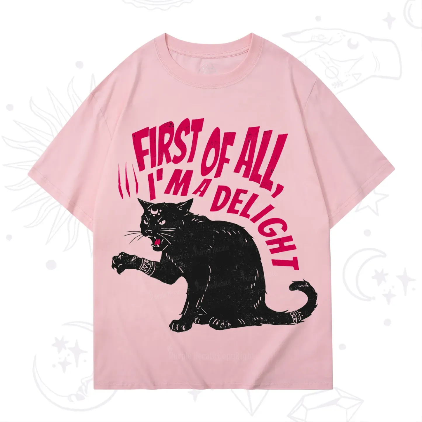 Purplehecate First Of All I'm A Delight Cat T-Shirt