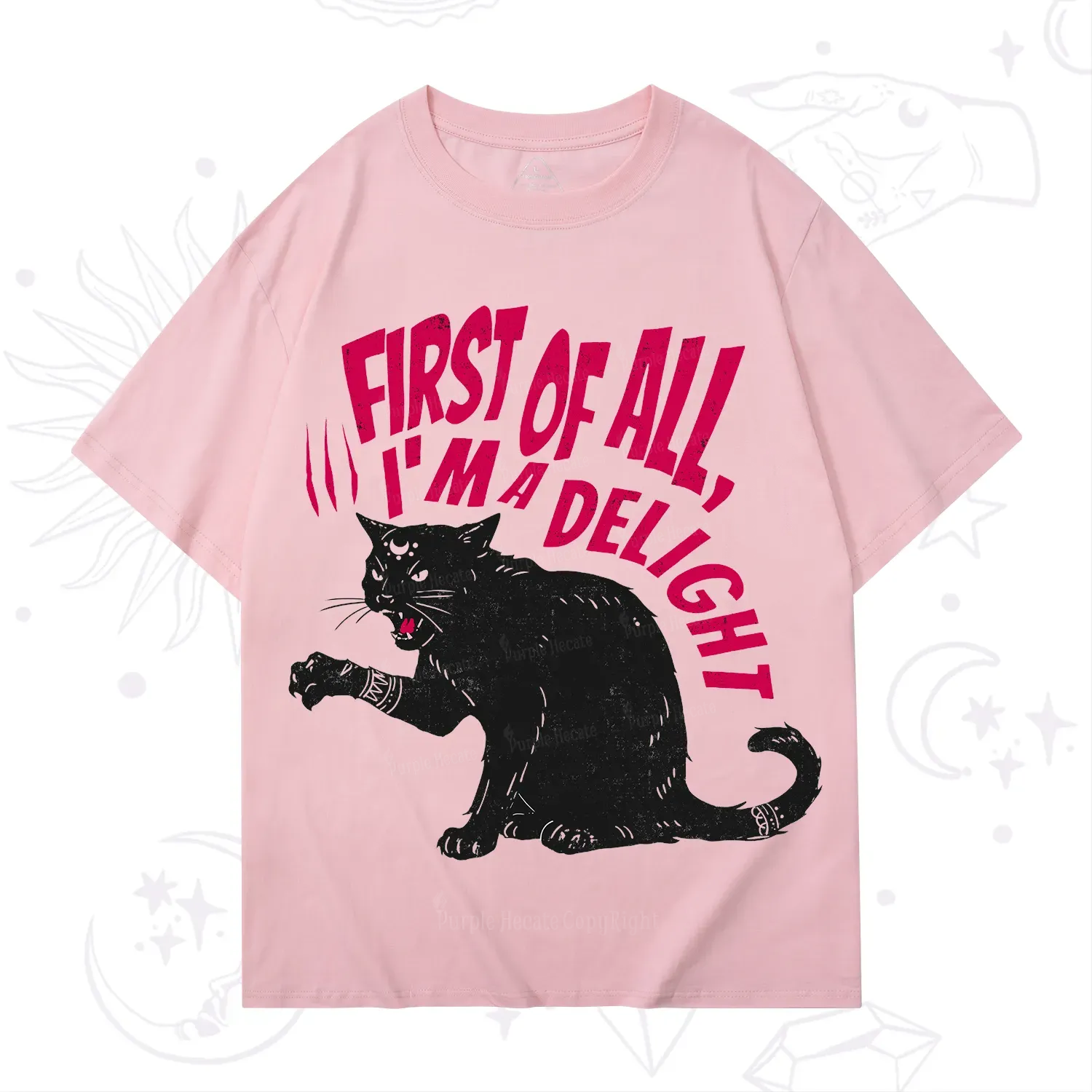 Purplehecate First Of All I'm A Delight Cat T-Shirt