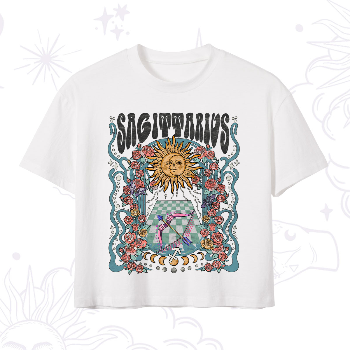 Purplehecate Sagittarius Spirit Zodiac Crop T-Shirt 