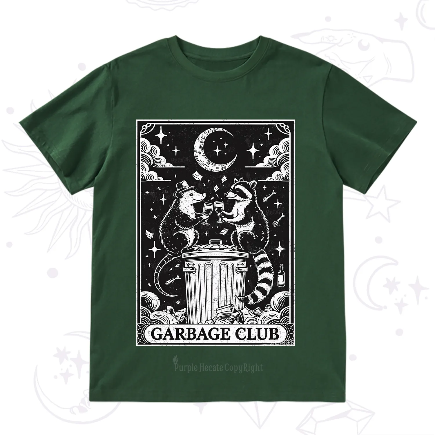 Purplehecate The Garbage Club Tarot Raccoon Party T-Shirt
