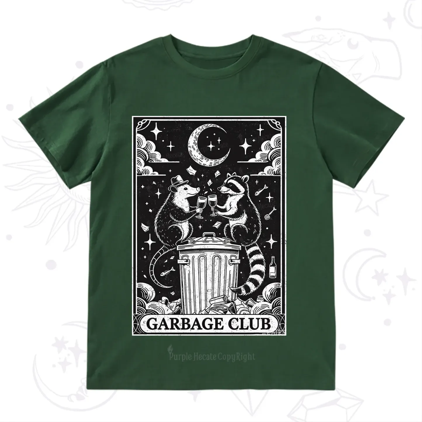 Purplehecate The Garbage Club Tarot Raccoon Party T-Shirt