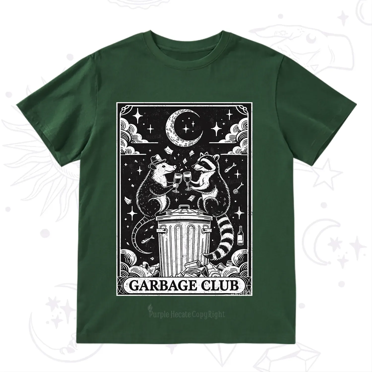 Purplehecate The Garbage Club Tarot Raccoon Party T-Shirt