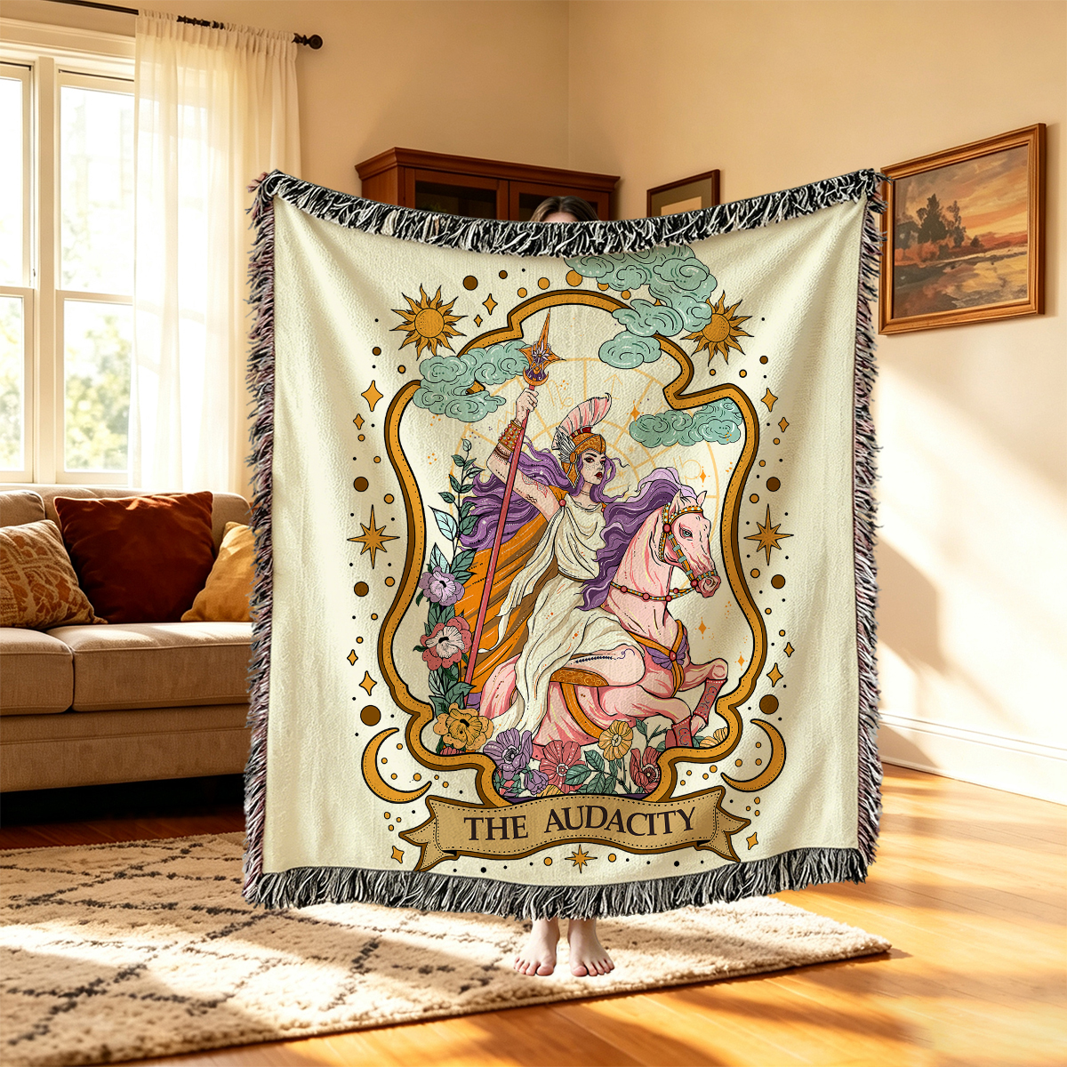 [Copy]Purplehecate The High Priestess Goddess Woven Tapestry Blanket