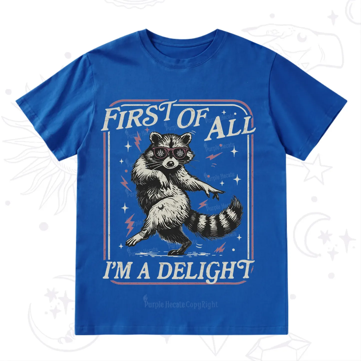 Purplehecate First Of All I'm A Delight Racoon T-Shirt
