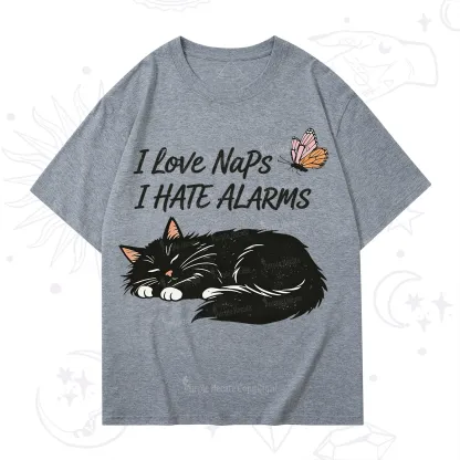 Purplehecate I Love Naps I Hate Alarms T-Shirt