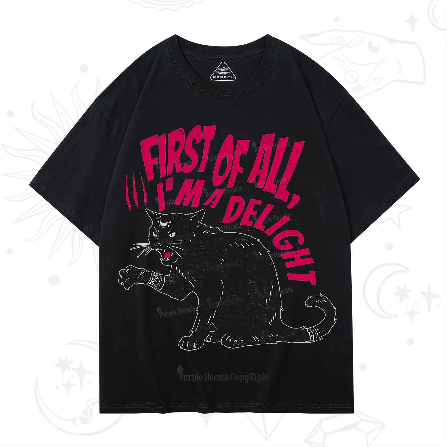 Purplehecate First Of All I'm A Delight Cat T-Shirt