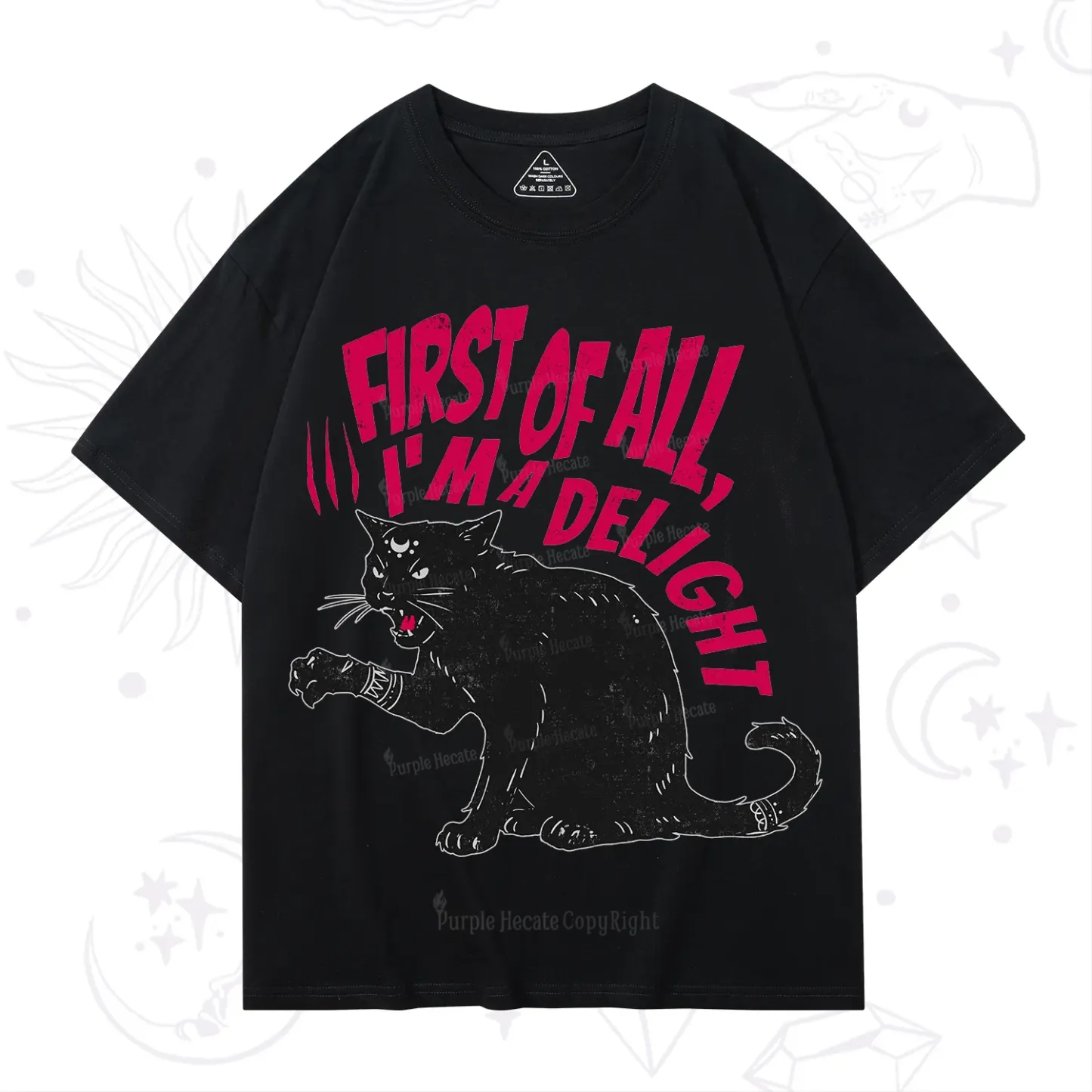 Purplehecate First Of All I'm A Delight Cat T-Shirt