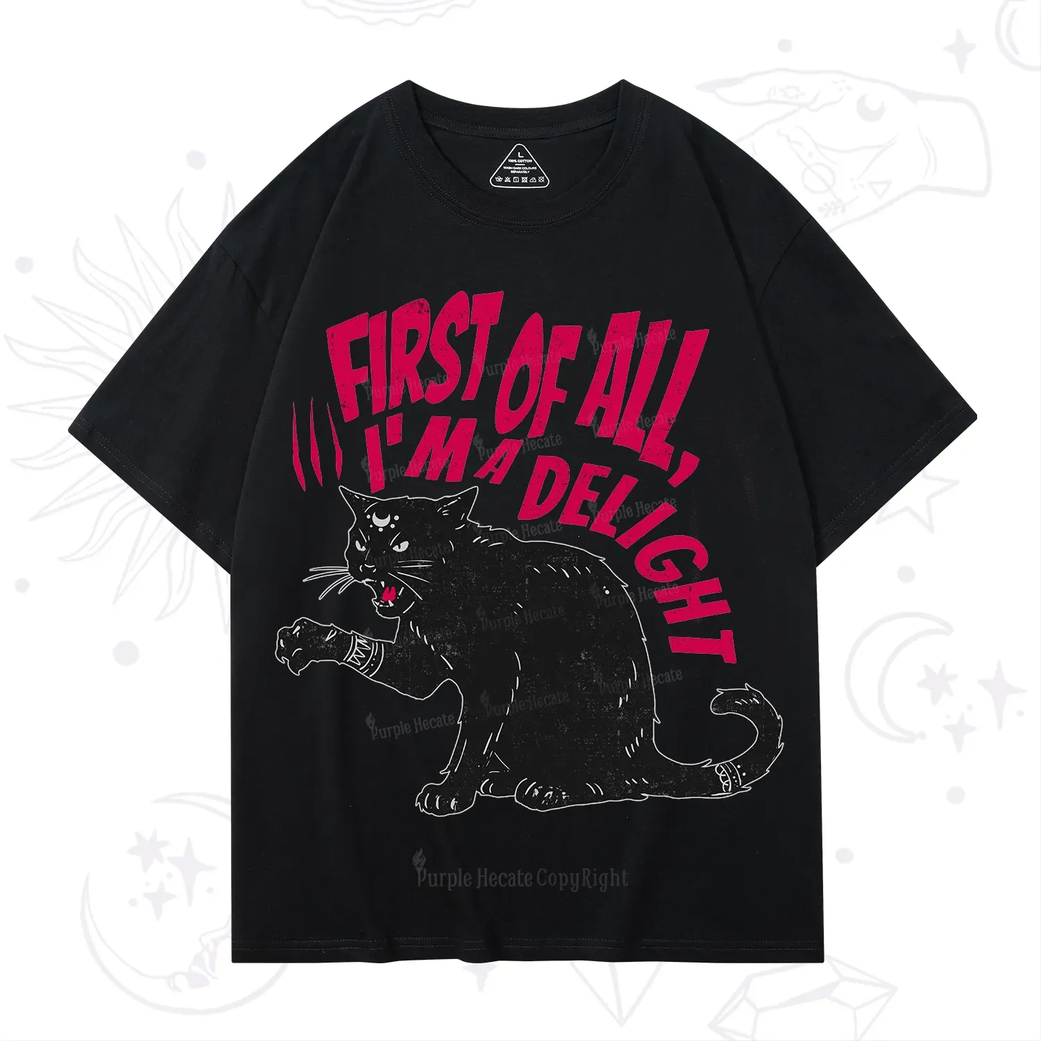 Purplehecate First Of All I'm A Delight Cat T-Shirt