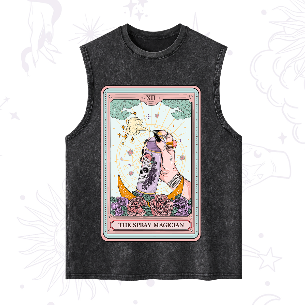 Purplehecate The Spray Magician Tarot Card Washed Tank
