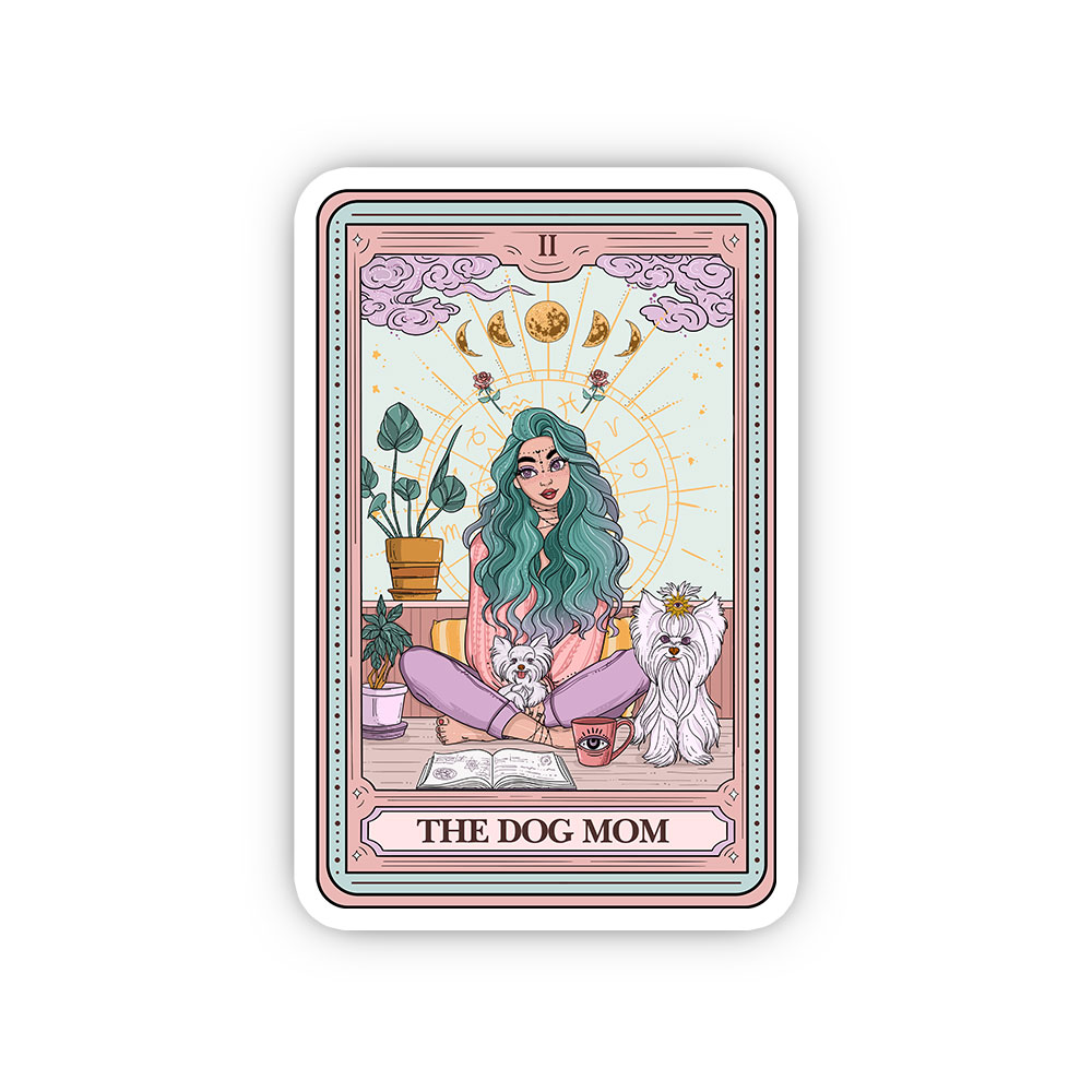 Purplehecate The Divine Dog Mom Tarot Card Sticker