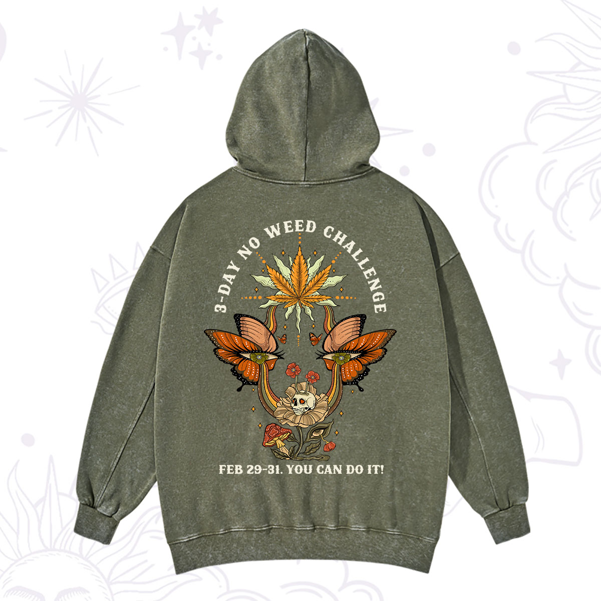 Purplehecate 3 Day No Weed Challenge Washed Hoodie