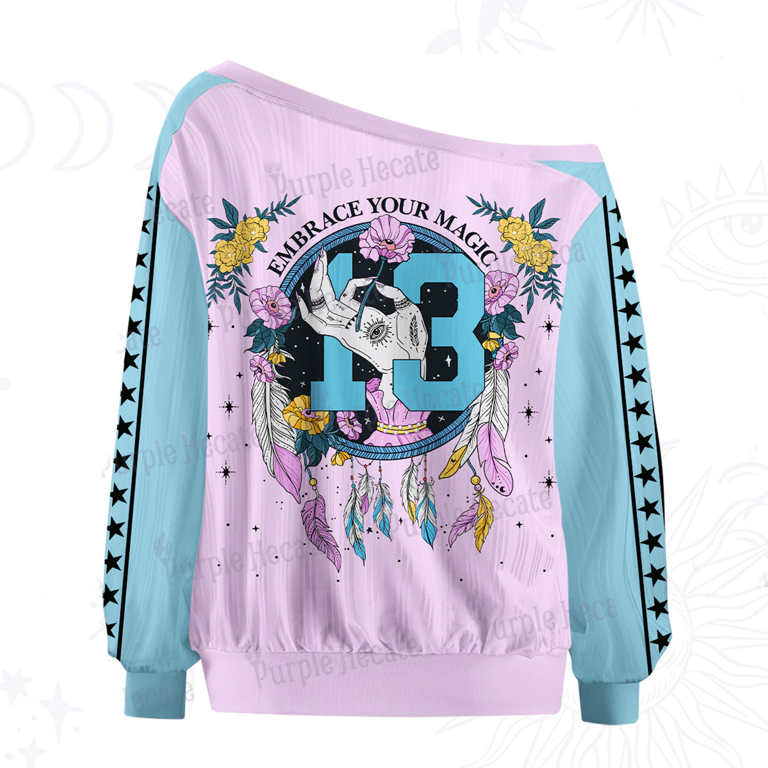 Purplehecate Moonlit Peaks of Starlight Off The Shoulder Graphic Jersey